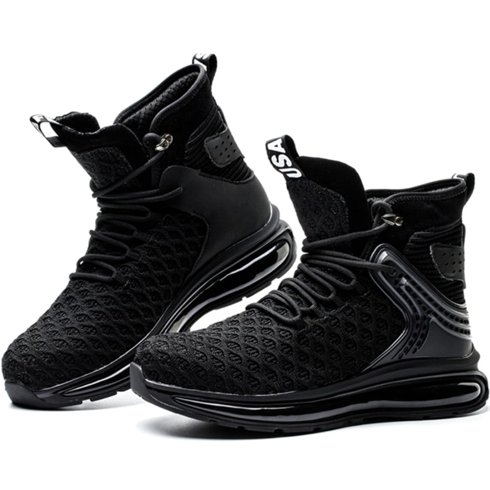 SYLPHID Steel Toe Boots for Men Safety Shoes Black Size 45